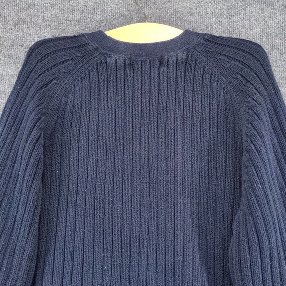 Eddie Bauer Men's Pullover Sweater Blue Large V-Neck 100% Cotton Vintage Made UK - Picture 6 of 11